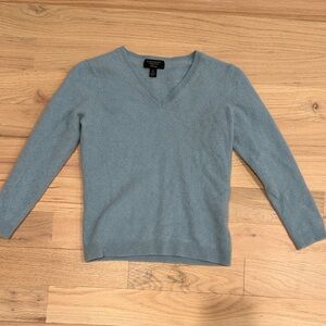 Charter Club Light Blue Cashmere V-Neck Sweater